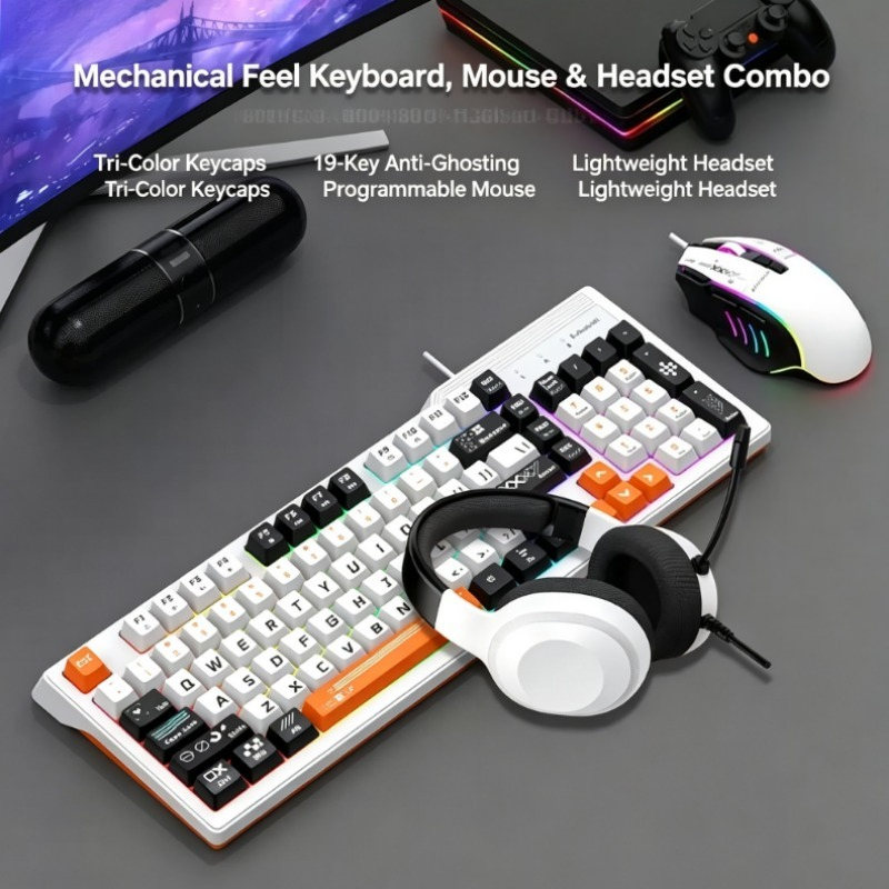 Gaming Keyboard Mouse Combo - K8pro 3 w 1 Zestaw Gamingowy: