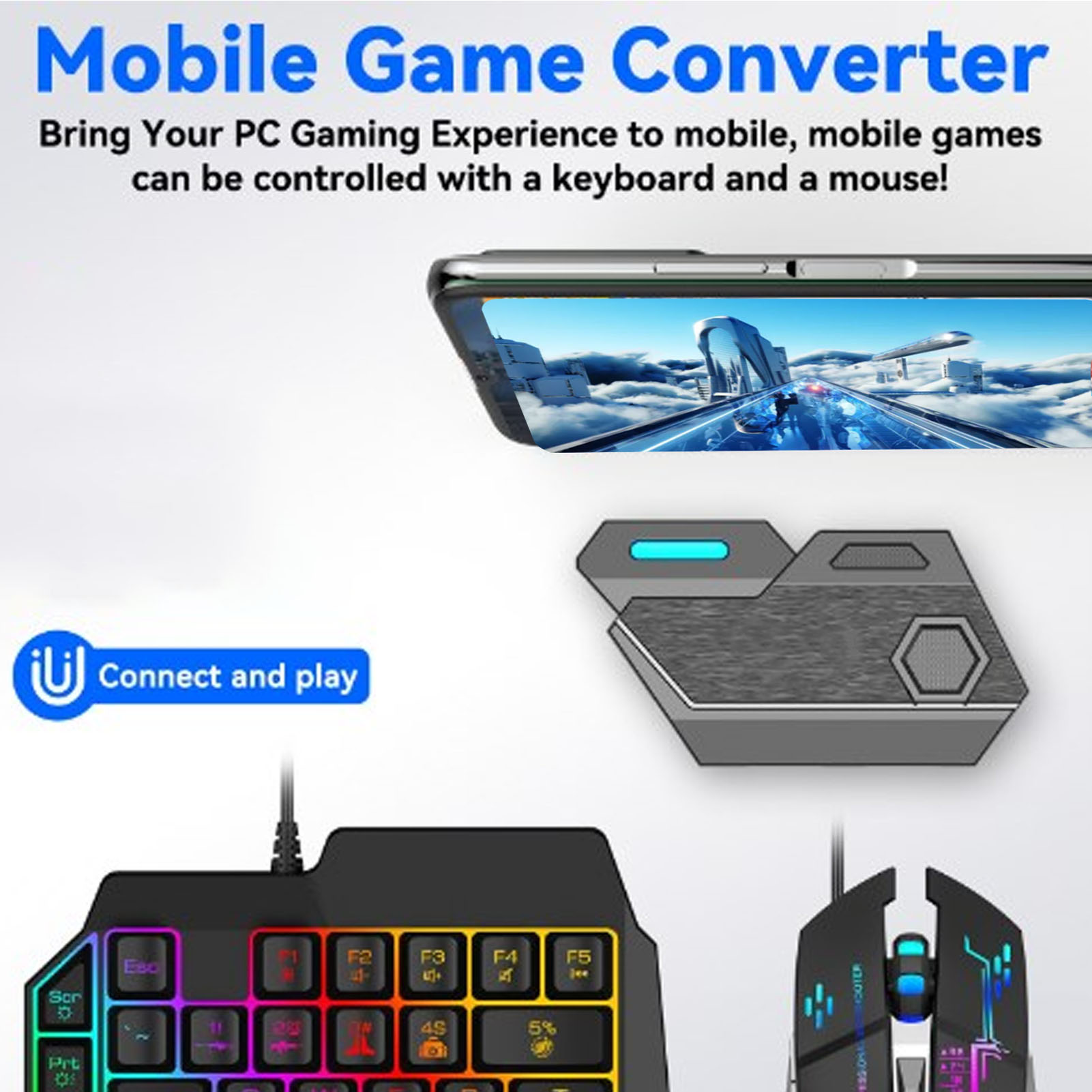 Gaming Keyboard Mouse Combo - Zestaw do gier mobilnych: klawiatura i